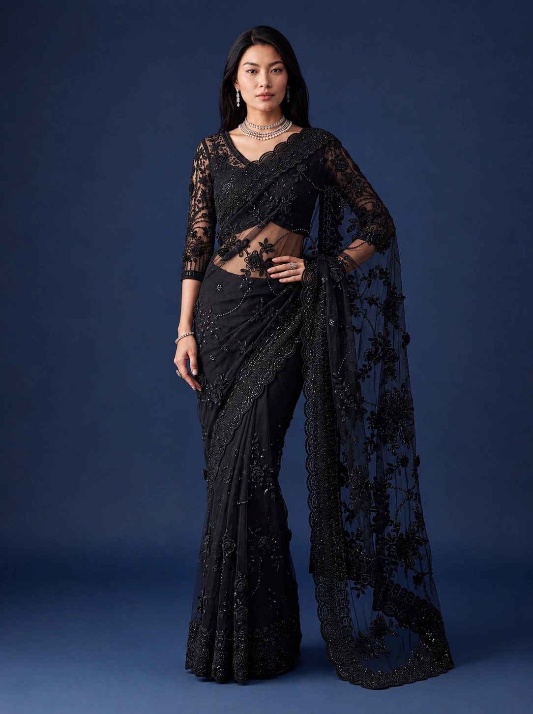 The Nocturne Saree