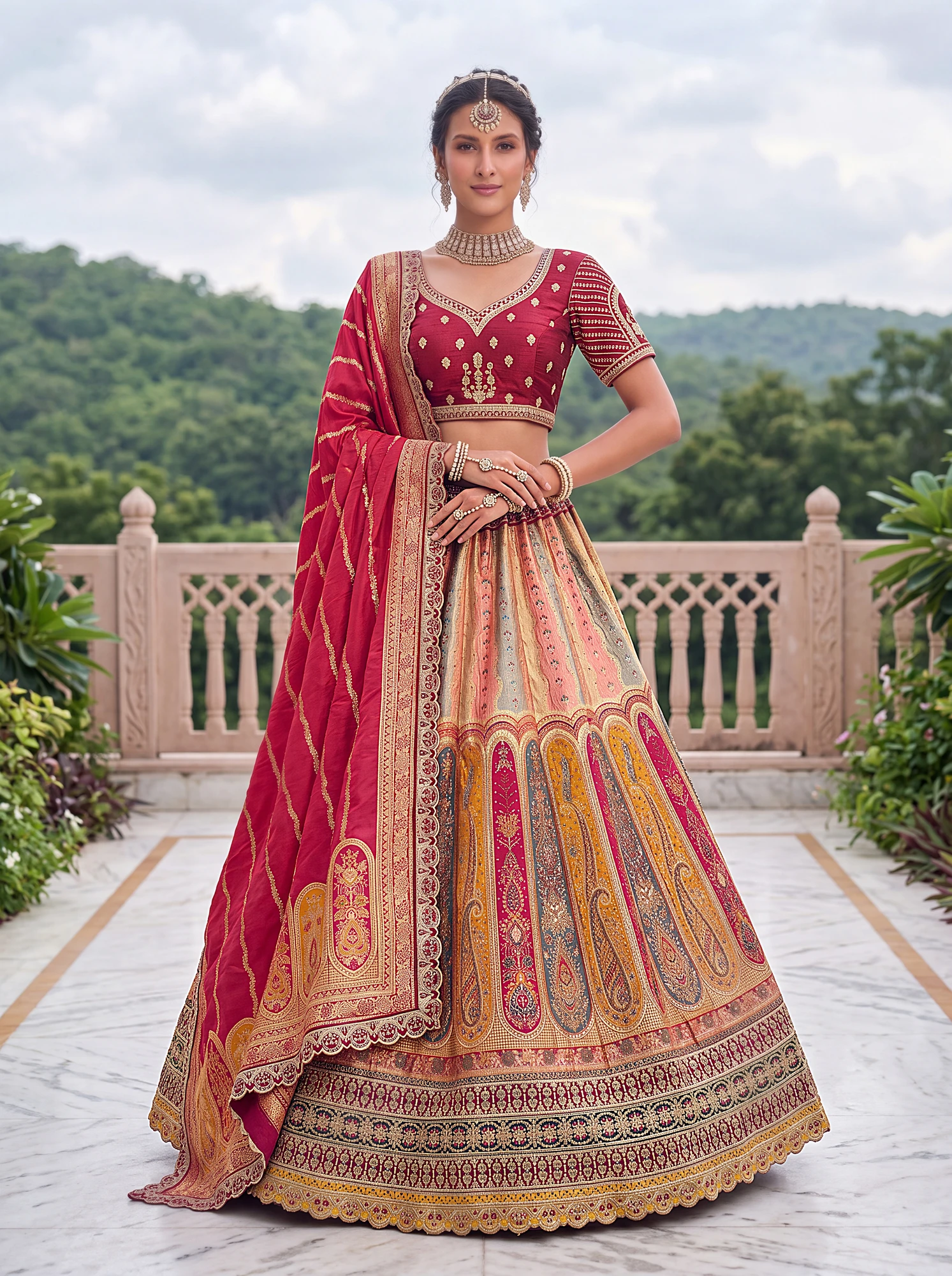 The Shahi Meena Lehenga Choli | Vruxon