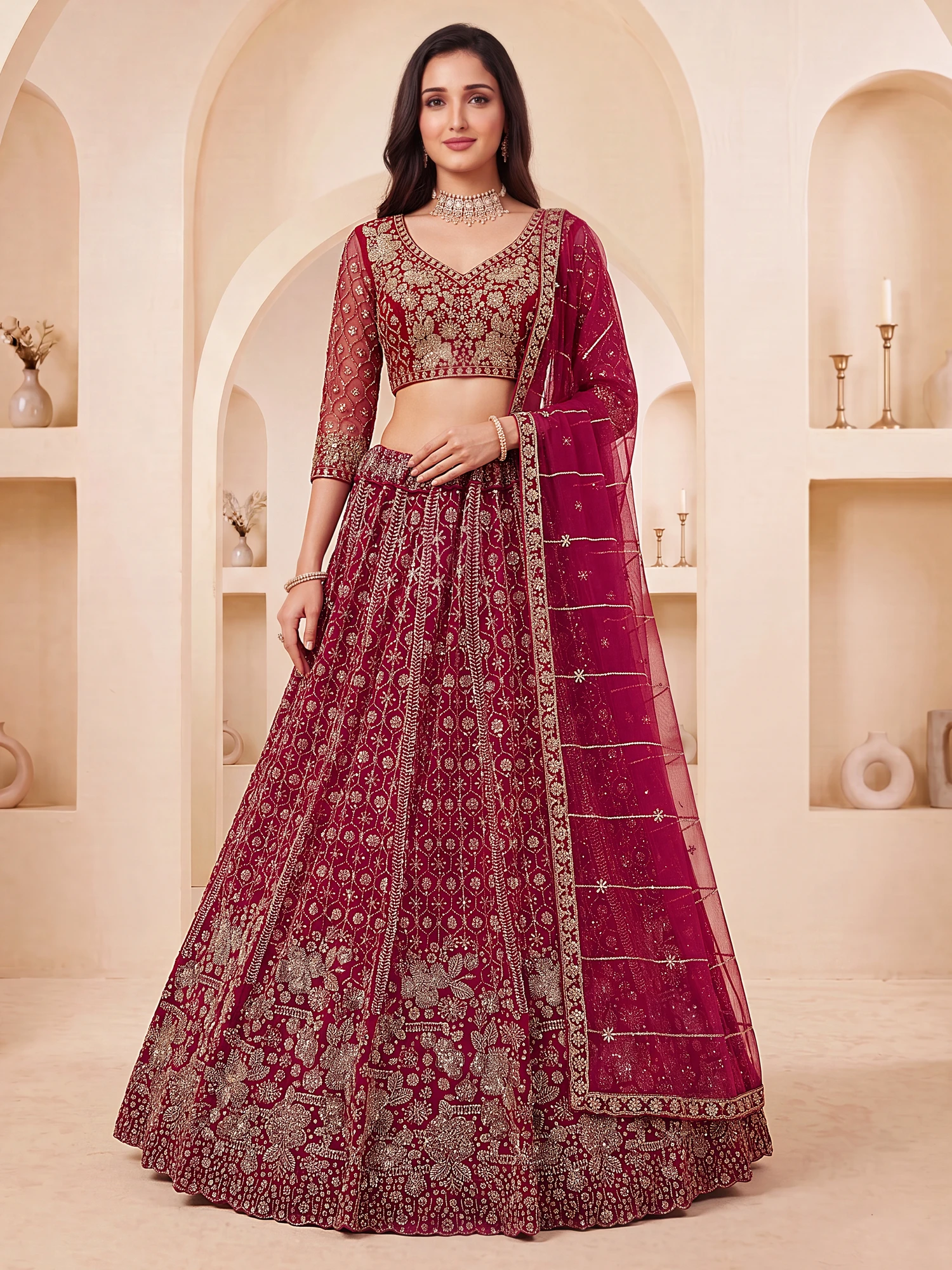 The Crystal Partywear Lehenga Choli | Vruxon