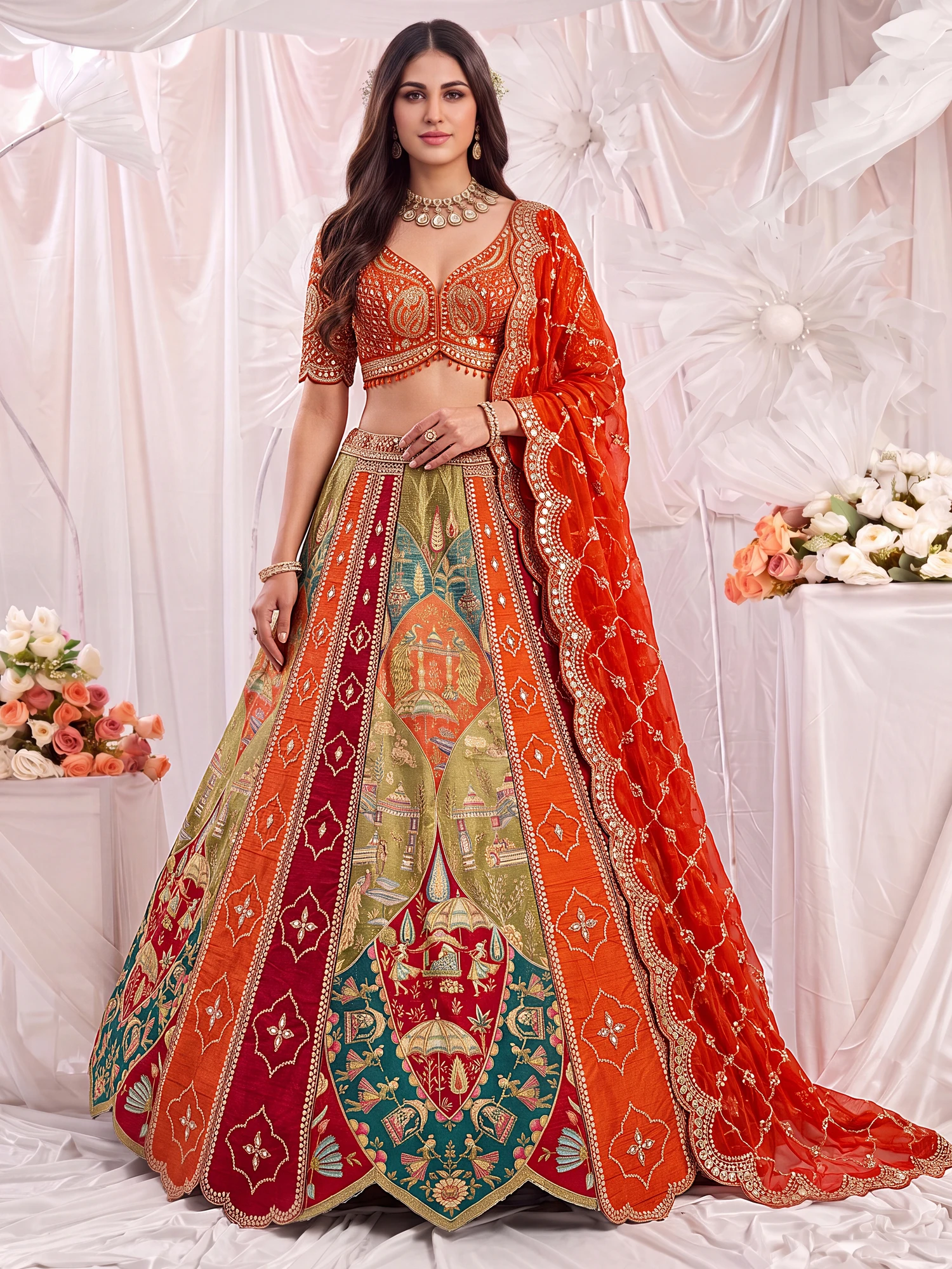 The Regal Mosaic Lehenga Choli | Vruxon