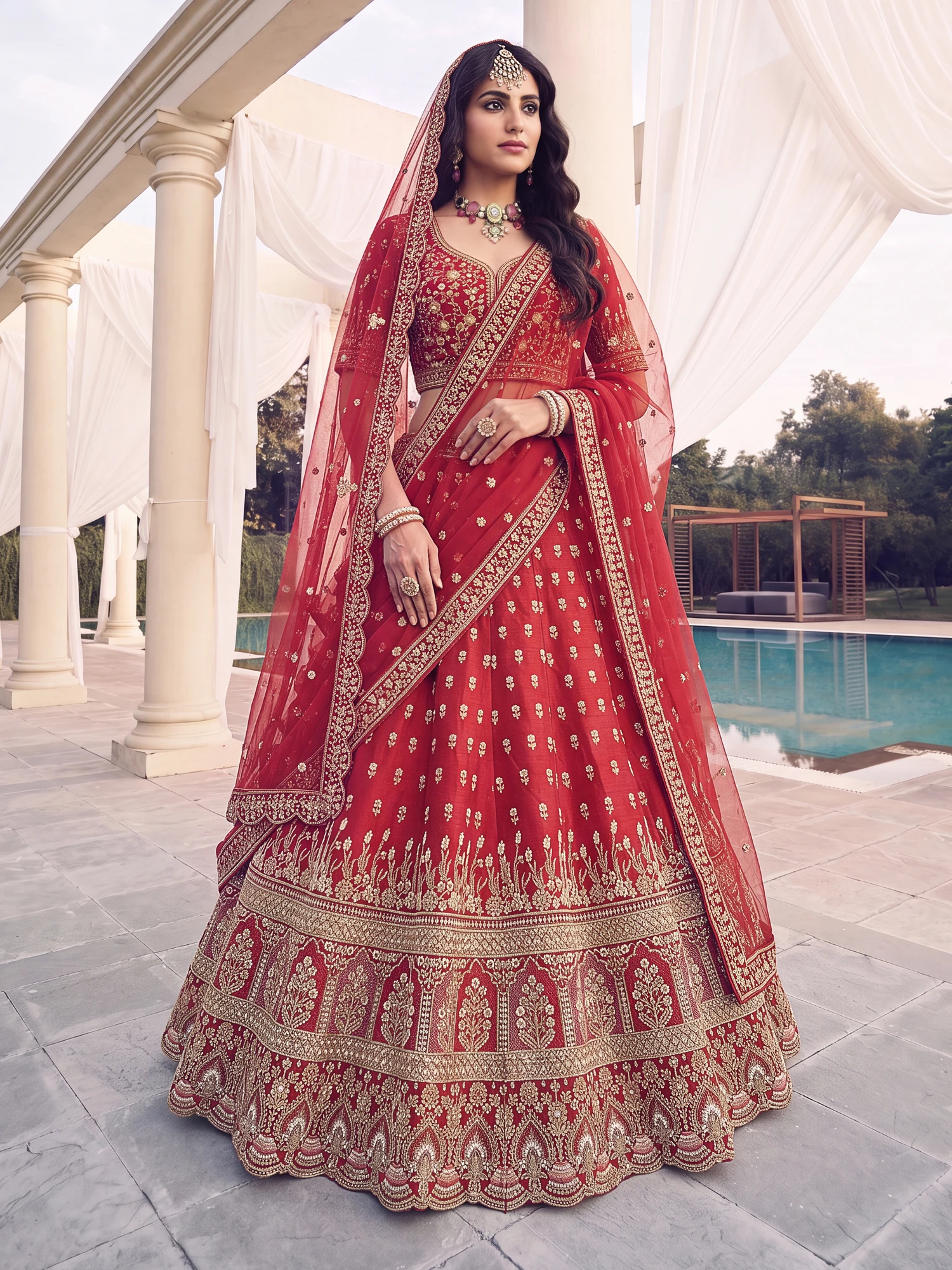 The Imperial Scarlet Lehenga Choli | Vruxon