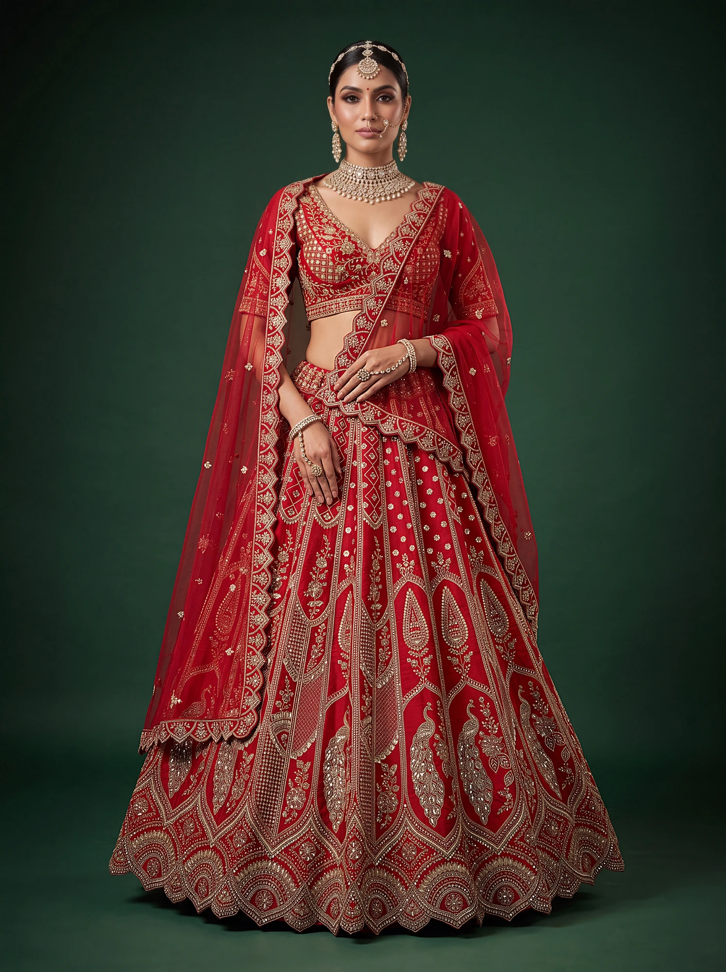 The Vermilion Lehenga Choli | Vruxon